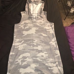 Maurices Large Gray Camo Mid thigh dress